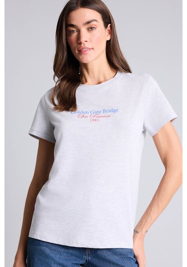 Defacto Baskılı Gri Kadın T-shirt H2144ax/gr93 Gri