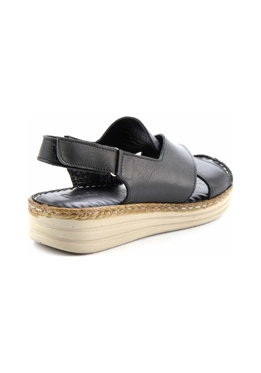 Siyah Hakiki Deri Kadın Sandalet K05281203003 Siyah