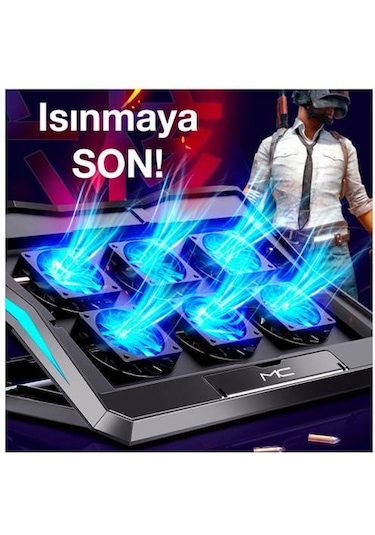 Coofbe 6 Fanlı 18" Ultra Sessiz Laptop Soğutucu Stand