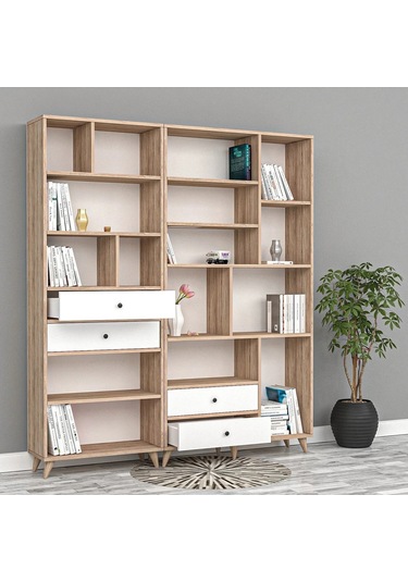 Ay Çekmeceli Kitaplık Mdf Antrasit