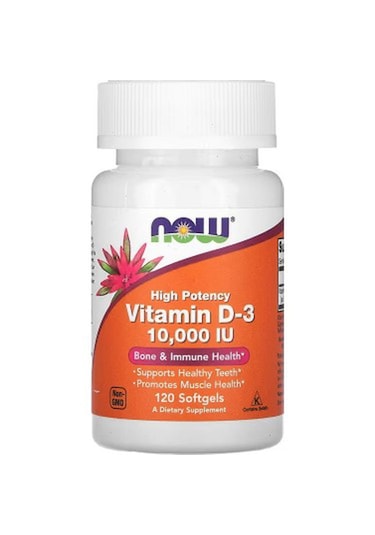 Now Foods High Potency Vitamin D3 250 Μg 10.000 IU 120 Softgel