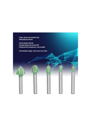 Lemestar Tungsten Çelik Cnc Ahşap Kesici Aleti Seti - 5 Adet Yuvarlak Uçlu Freze, Titresimssiz Ve Keskin, Dekoratif Oluk/kanavarma İşlemleri İçin