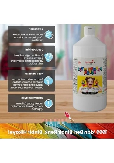 Uzun Süre Kullanılabilir Beyaz Parmak Boyası 1000 Gr 0.2 L