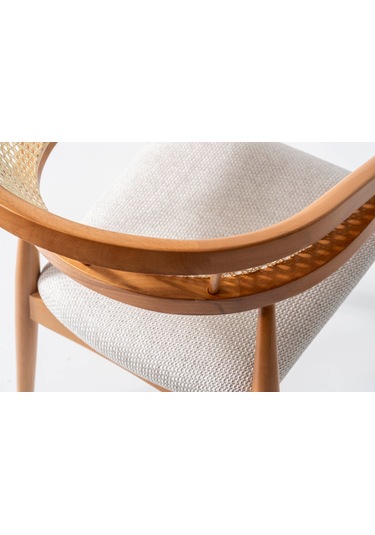 Perge İskandinav Natural Ahşap Masa Sandalye Takımı 90x90 Meşe - Beyaz