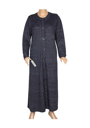 Hesna Kadın Nurel Büyük Beden Kışlık Kare Çıtçıtlı Lacivert Pardesü Lacivert