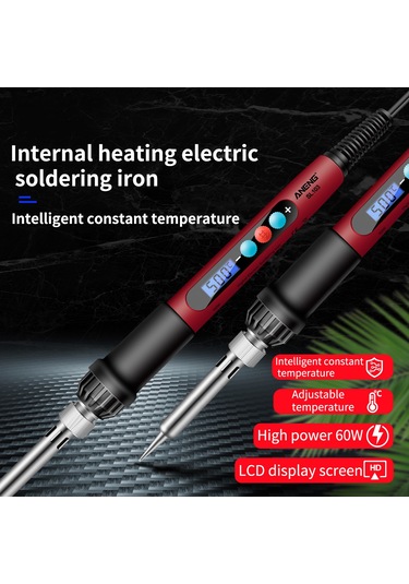 Yifomall Aneng Sl103 60w Lcd Ekranlı Akıllı Lehim Makinesi Seti - 180 C-500 C Ayarlanabilir Sıcaklık, 18 Parça Profesyonel Lehimleme Ekipmanı