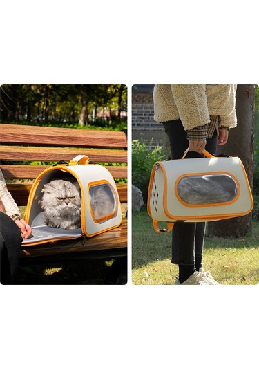 Geeksen Kedi Taşıma Çantası Şeffaf Pencere Ve Nefes Alabilir Delikler Seyahat İçin