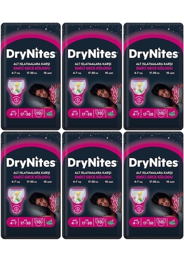 Huggies Drynites Kız Gece Emici Külodu 4 7 Yaş 60 Adet