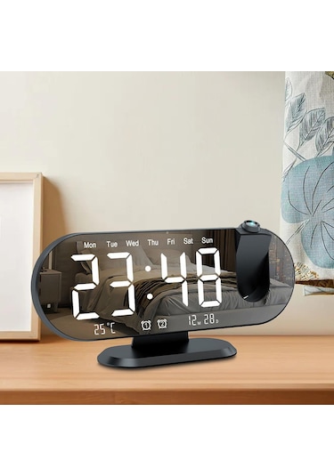 Valkyrie Projeksiyon Çift Alarm Dereceli Led Masa Saati