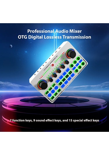 Hfambition X50 Beyaz Canlı Yayın Ses Kartı - Telefon Bilgisayar Uyumlu Otg Dijital Kayıpsız Transmit - Canlı Şarkı İçin 10.1"