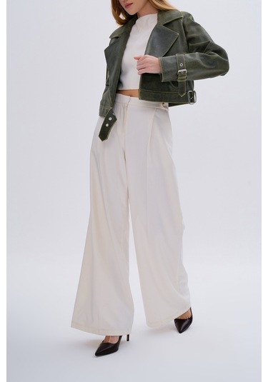 Valmenti Kadın Hakiki Deri Olive Deri Mont 616 Z-4011 Bn Derımont Sk24/25 Olıve Sarı