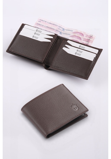 Ancora Leather Hakiki Deri Erkek Cüzdan-26500 Kahverengi