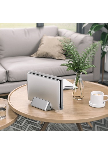 Cbtx Ls-02 Dikey Dizüstü Bilgisayar Sehpası Dizüstü Bilgisayarlar/tabletler İçin Çift Dik Masaüstü Standı Tutucu Şarj Braketi - Gri