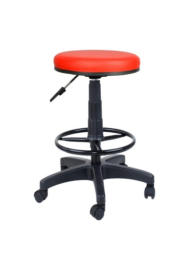 Bürocci Plastik Ayaklı Yüksek Tabure-Kırmızı-2999U0116