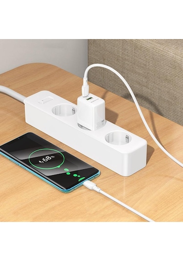 Borofone Bn29 Fuente Pd30w + Qc3.0 Şarj Seti 1m Tip-c Tip-c Kablosu İle, Fiş Tipi: Ab Fiş Beyaz Beyaz