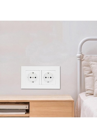 Pazly Usb'li Suntek Priz Paneli Duvar Çıkışlı Çift Ab Kl