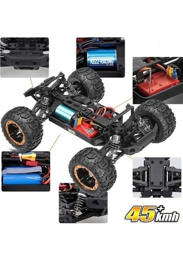 Haiboxing RC 1/16 Destroyer 45 KM + Sürat Uzaktan Kumandalı Model RC Model Araba RTR Elektrikli 4WD Brushless Fırçasız Truggy Truck Turuncu