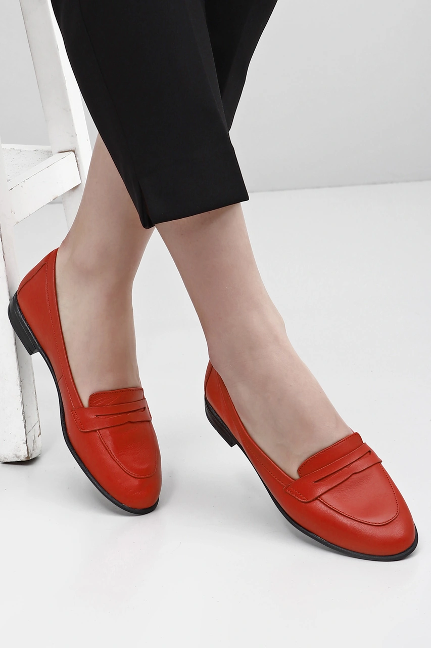 Gönderi R Kadın Kırmızı Antik Hakiki Deri Babet Gdza13424161 Kırmızı Antik