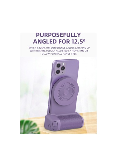 Springsun Manyetik Kablosuz Bt Stabilizörlü Selfie Tutucu & Stand - İphone/android Uyumlu Mor