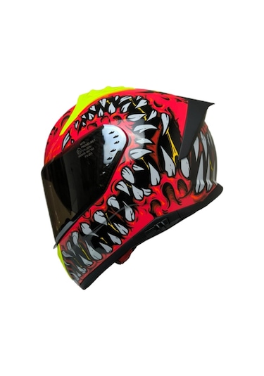 Mts M-801 Demon Fullface Güneş Vizörlü Motosiklet Kaskı Kırmızı