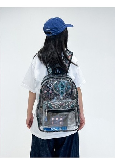 Pvc Öğrenci Moda Takım Şeffaf Sırt Çantası Ihsoh2 Pembe