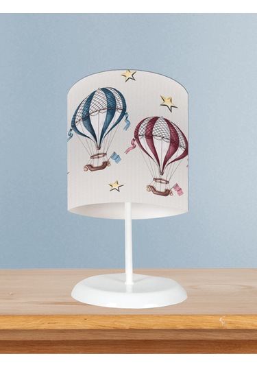 Mekta Home Bebek Ve Çocuk Odası Uçan Balon Ve Yıldızlar Desenli Abajur