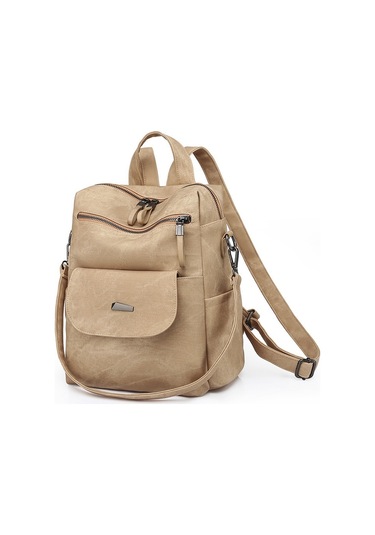 Çanta Büyük Kapasiteli Kadın Sırt Çantası Omuz Çantası Kadın haki