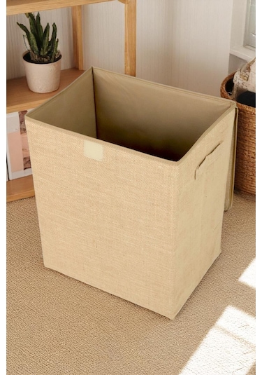 İronika Jüt Dolap İçi Organizer Oyuncak Kutusu Eşya Çamaşır Saklama Sepeti Düzenleyici Kutu 2li Set Kahverengi