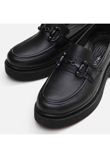Hotiç Hakiki Deri Siyah Kadın Loafer 01ayh294710a100 Siyah