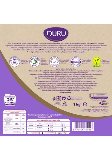 Duru Doğal Granül Matik Sabun Lavanta 25 Yıkama 3 x 1 KG