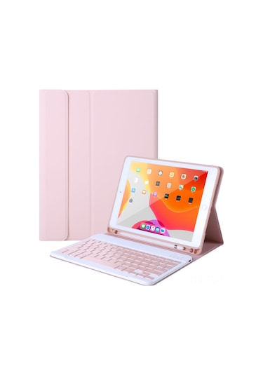 Lemestar Pembe Universal İpad Klavye Kılıfı - İpad 10.2 2019 , Pro 11/air 5, Pro 10.5/air 3 Uyumlu - Koruyucu Kapak Ve Dijital Tuş Takımı