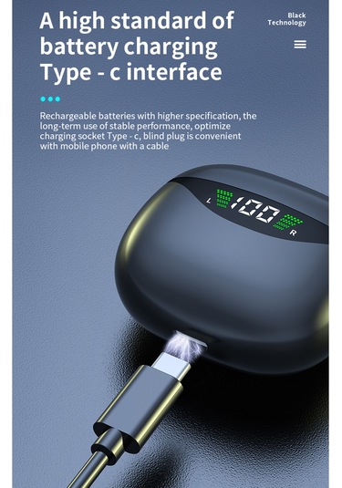 Qingmipy Beyaz Dijital Göstergeli Dokunmatik Hareketli Kulak İçi Bluetooth Kulaklık 16mm Hoparlör 5 Saat Çalma Süresi