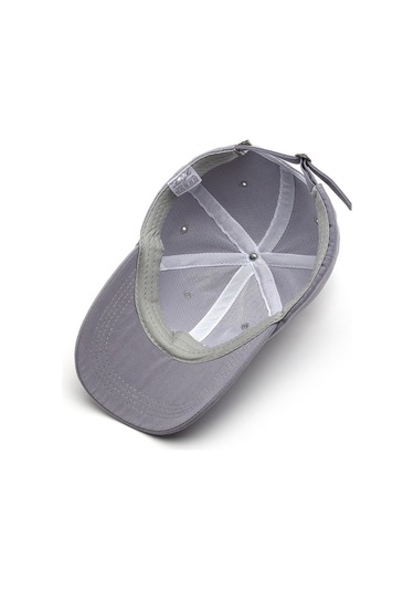 Beyzbol Şapkası Modelleri Unisex Hava Delikli Gündelik Kullanım İçin Güneş Gözlüklü Alfabe Desenli Spor Şapka Gri