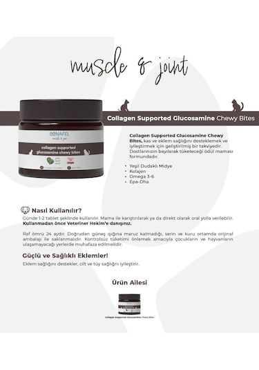 Bonafel Köpekler İçin Eklem Sağlığı Çiğneme Tableti 100 G 50 Tablet