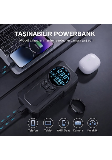 3000a Akıllı Takviye Kablosu 12v Güvenli Marş Destek Cihazı