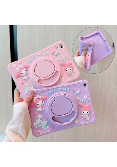 Ennar Lenovo Tab M11 Tb330fu 11 İnç Cute Dolls Askılı Standlı Tablet Kılıfı+tablet Kalemi Arka Kapak
