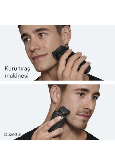Braun Series 3+ Elektrikli Tıraş Makinesi, Kuru, 3000bt 1 Saat