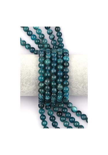 Apatit Ab Kalite Doğal Taş Dizi 8 Mm Küre Kesim Mavi