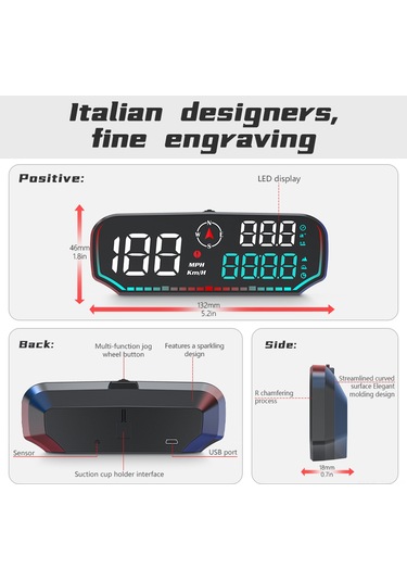 Teltree G14 Araç Baş Üstü Gösterici - Gps/bd Çift Modlu, 5" Hd Led Ekran, Hız/ikonometri/alarm Ve Daha Fazlası, Tüm Araçlar İçin