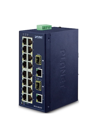 Planet Pl-Ifgs-1822Tf Endüstriyel Switch 16-Port 10/100Tx 2-Por
