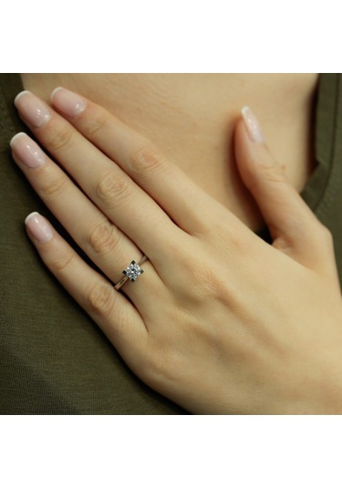 Lova G Renk 0,51 Karat Pırlanta Tektaş Yüzük - HRD Sertifikalı