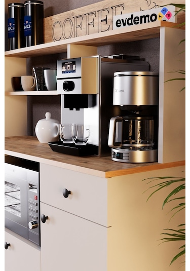 Barista Kahve Köşesi Çok Amaçlı Dolap Atlantik Çam Atlantik Çam