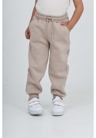 Toontoy Kız Çocuk T Logo Nakışlı Eşofman Alt Bej