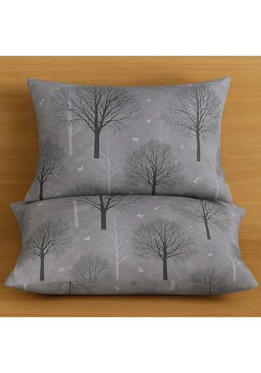 Lionas Desenli Pamuklu Yastık Kılıfı 2 Adet 50 X 70cm Antrasit