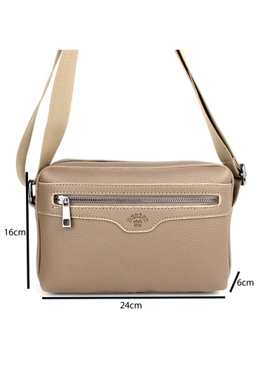 Erkek Vizon Ayarlanabilir Omuz Askılı Çapraz Omuz Çantası Vizon