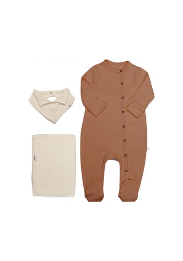 Bistyle Yenidoğan Tulum Battaniye Gentleman 13116 Ekru Kahve Ekru Kahve