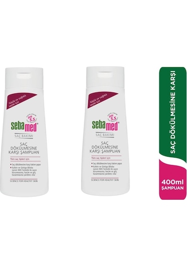 Sebamed Saç Dökülmesine Karşı Güçlendirici Etkili Kafein ve Ginkgo Biloba İçerikli Şampuan 400 ML - 2 li Set