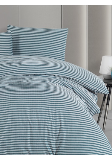 Lastikli Çarşaflı Tek Kişilik Nevresim Takımı Saten Yeşil Yeşil