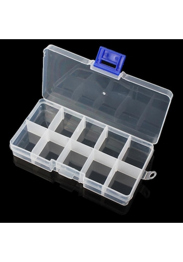 3 Takım X 10 Bölme Küçük Organizatör Depolama Plastik Kutu Zanaat Tırnak Sigorta Boncuk 10 Grids