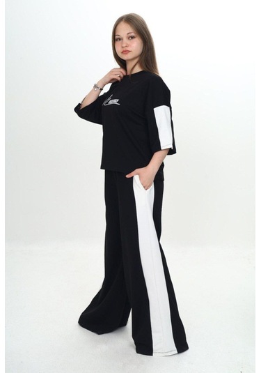 Kız Çocuk %100 Pamuk London Baskılı Oversize Garnili Truvakal Kollu Eşofman Takımı-293-eşt-0010 Siyah Kız Çocuk %100 Pamuk London Baskılı Oversize Garnili Truvakal Kollu Eşofman Takımı-293-eşt-0010 Siyah